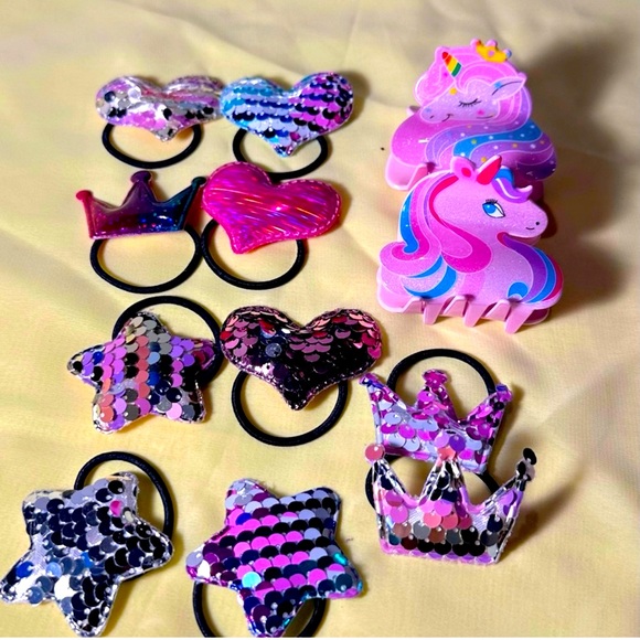 💢Girl hair accessories (10 pcs hair ties, 2
Unicorns & hair clips💢 - Picture 2 of 2